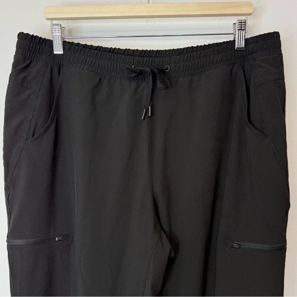 Eddie Bauer Black Fleece Lined Cargo Jogger Pant Women’s Size 14 Winter Cozy
